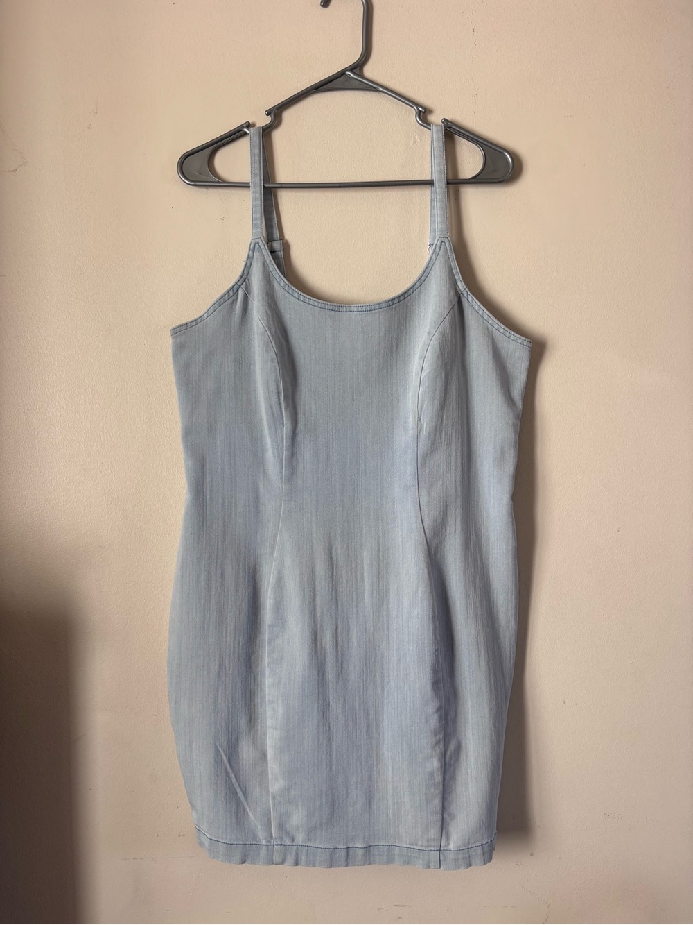 iris Pale Blue Denim Mini Slip Dress